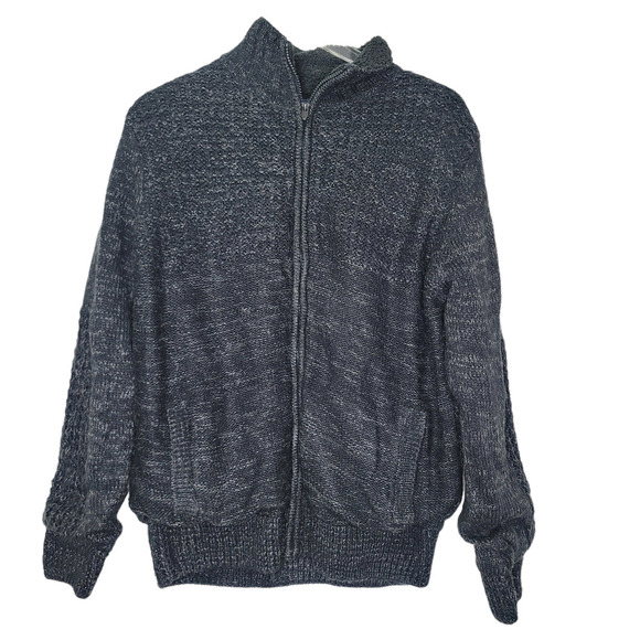 Amongst Others Ribbed-Knit Jacket M‎ Gray Pockets Full Zip Casual - Picture 1 of 7